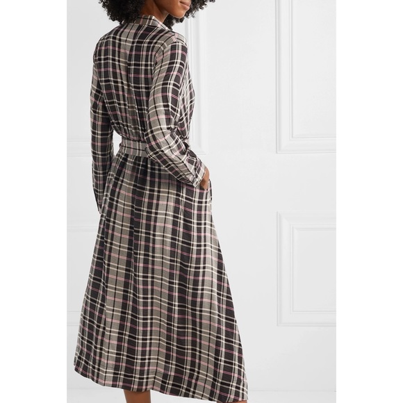 SOLD HATCH Checked Plaid Woven Midi Dress Sz 1 - Picture 4 of 10